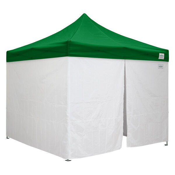 Caravan Canopy 21003205040 Classic 10' x 10' Green Heavy-Duty Commercial Grade Instant Canopy Deluxe Kit with Side Walls
