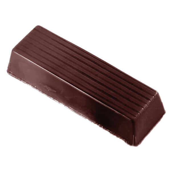 A Chocolate World polycarbonate mini chocolate bar mold.