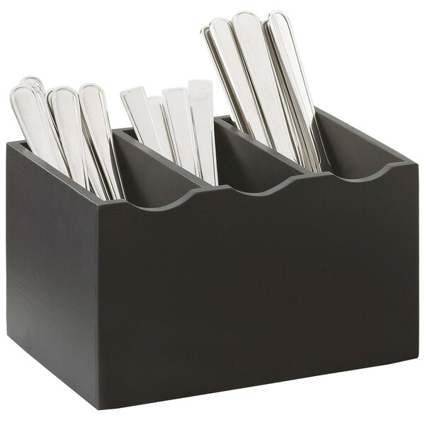 CalMil 124496 Midnight Bamboo Flatware Organizer