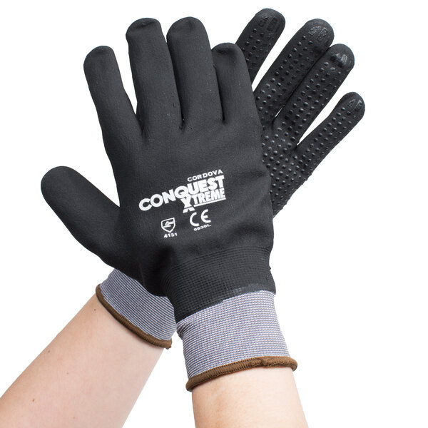 Cordova Conquest Xtreme Gray Nylon / Spandex Gloves with Black Foam