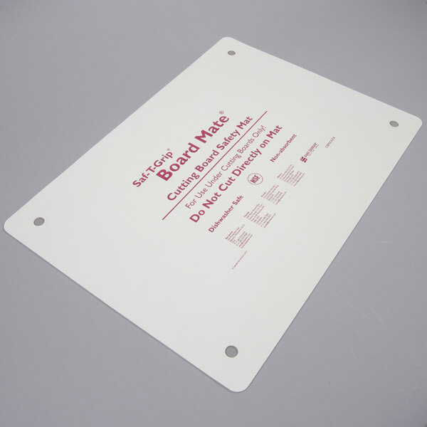 San Jamar CBM1318 SafTGrip BoardMate 18" x 13" White Cutting Board Mat