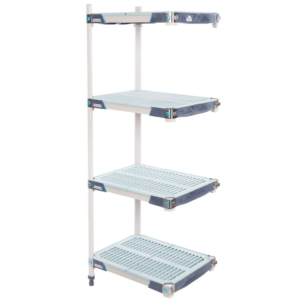 A MetroMax polymer add-on shelving kit with four shelves.