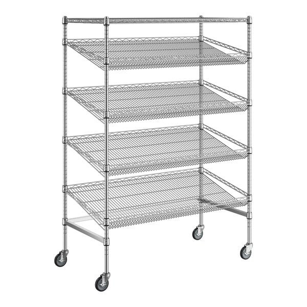 Stainless steel sloping inclined wall rack shelf