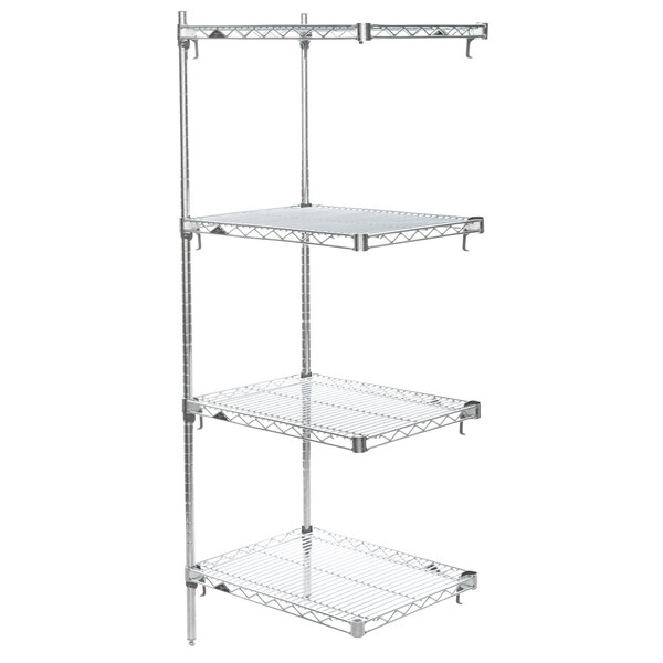 Metro AA316C Super Adjustable 4Shelf Chrome Wire Stationary Add On