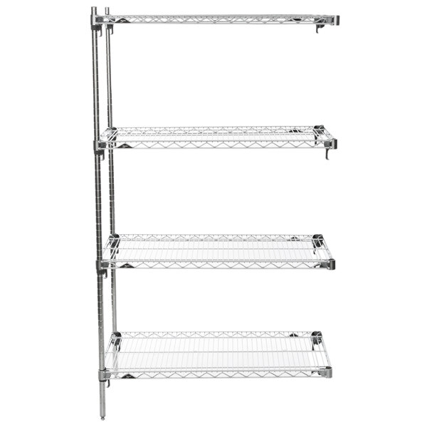 Metro AA336C Super Adjustable 4Shelf Chrome Wire Stationary Add On
