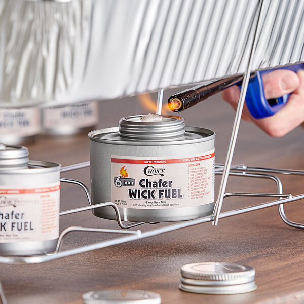 Choice 6 Hour Wick Chafing Dish Fuel with Safety Twist Cap 24/Case