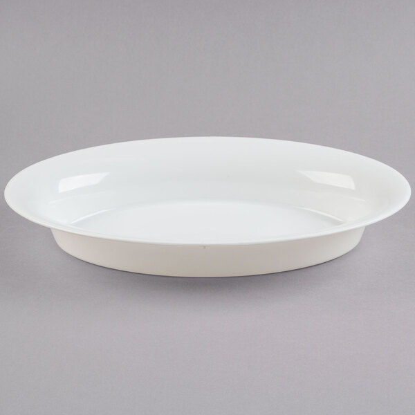 Fineline OVB09128.WH Platter Pleasers 128 oz. White Plastic Oval