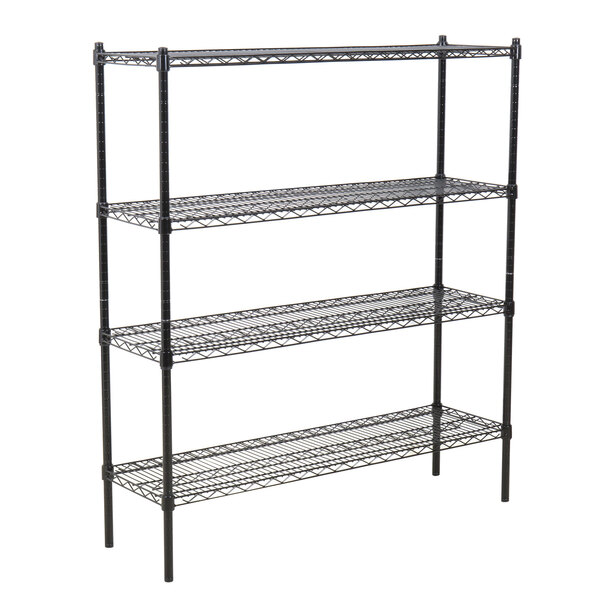 360 Office Furniture 14 X 48 Black, Black Wire Shelving Unit With Wheels
