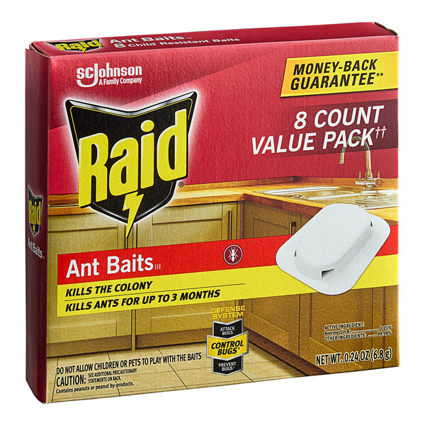 A box of Raid ant baits.