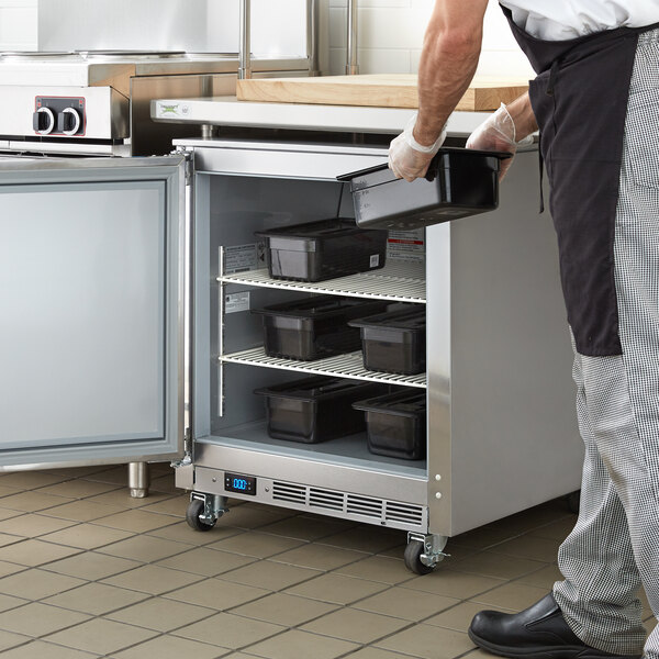 New 27 Single Door Worktop/ Under Counter Freezer on Wheels NSF Commercial