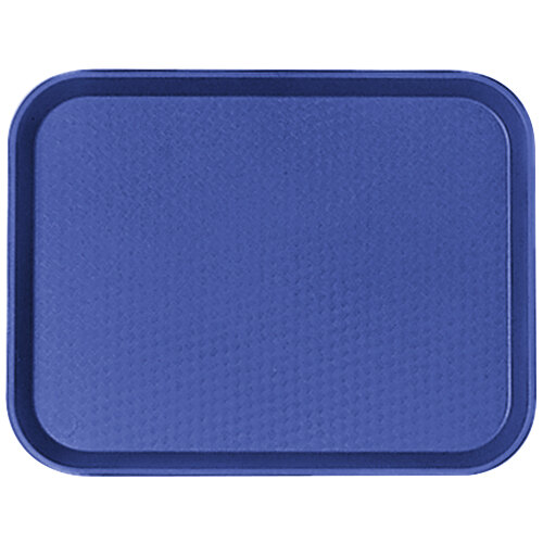 A navy blue Cambro fast food tray with a textured surface.
