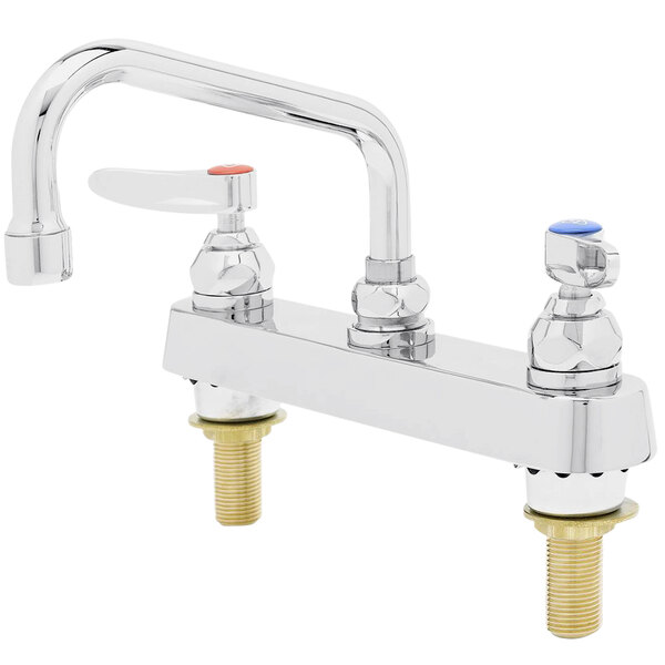 T&S B-1122-XS-V22CR Deck Mounted Workboard Faucet with 8" Centers, 10" Swing Spout, 2.2 GPM Aerator, Cerama Cartridges, and Lever Handles