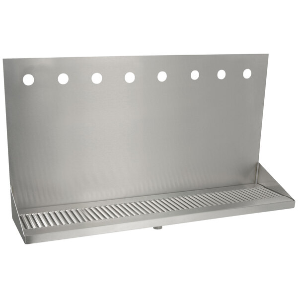 Micro Matic DP322ELD8 24" x 6 3/8" x 14" 8 Faucet Stainless Steel Wall Mount Drip Tray