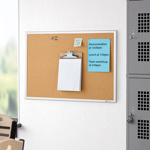 Quartet 2303 Classic 24" x 36" Cork Board with Silver Aluminum Frame