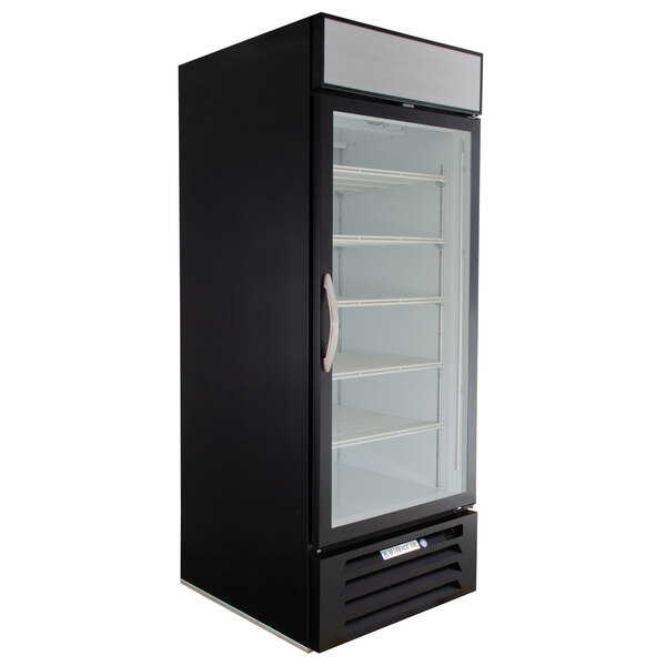 Beverage-Air MMF27-1-B-LED Black Marketmax Glass Door Merchandising Freezer with LED Lighting and Swing Door - 27 Cu. Ft.