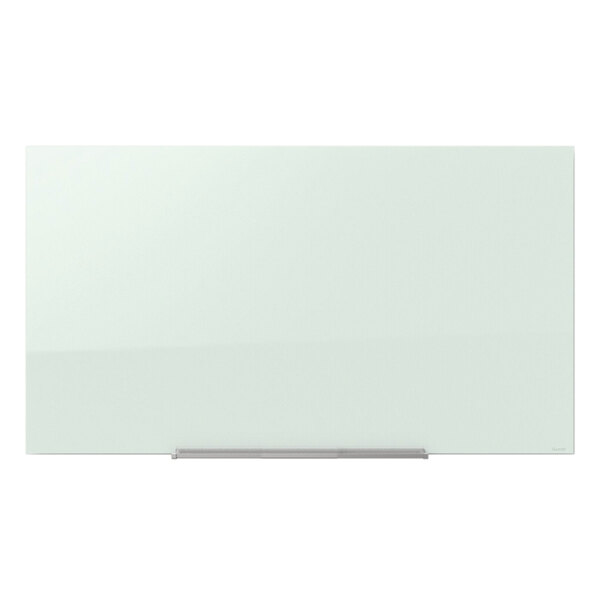 A Quartet frameless magnetic white glass markerboard.