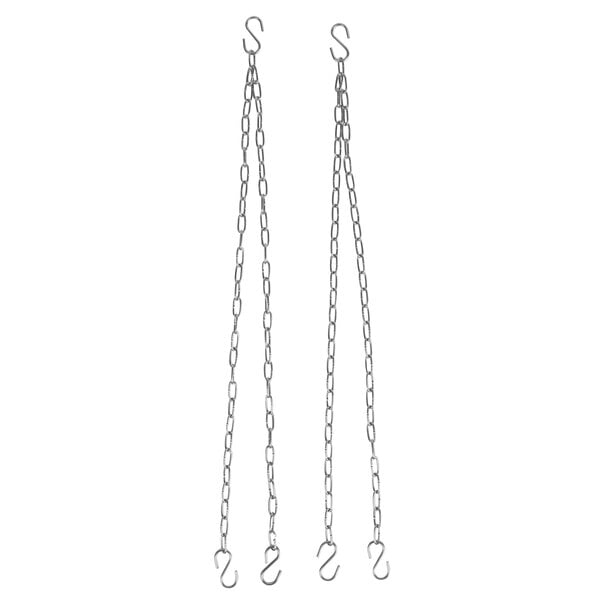 Two pairs of silver chain hooks.