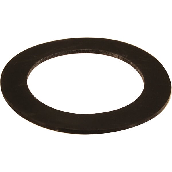 A black rubber washer with a hole in the center