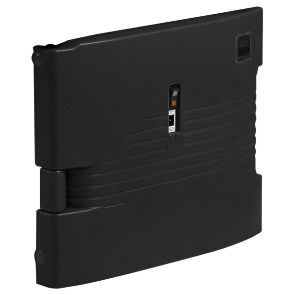 A black rectangular Cambro heated door with buttons.