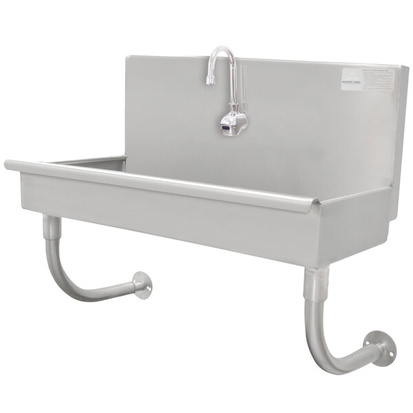 Advance Tabco 19-18-1-EFADA 16-Gauge ADA Single-Station Hand Sink with 5" Deep Bowl and 1 Electronic Faucet - 40" x 17 1/2"