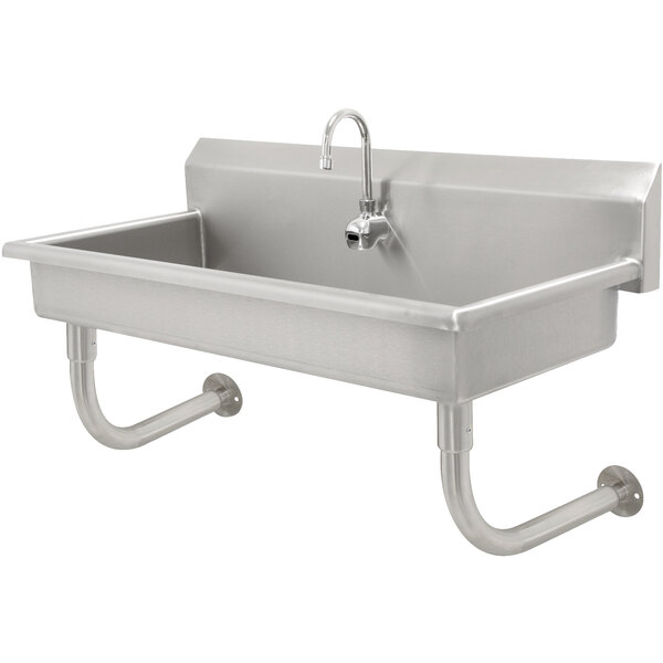 Advance Tabco FC-WM-1EFADA 16-Gauge ADA Multi-Station Hand Sink with 5" Deep Bowl and Electronic Faucet - 40" x 19 3/4"