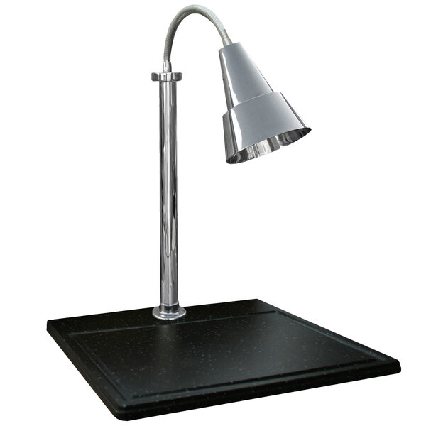 Hanson Heat Lamps SLM/BB/100ST/CH Single Lamp Streamline Style 18" x 20" Chrome Carving Station with Synthetic Granite Base
