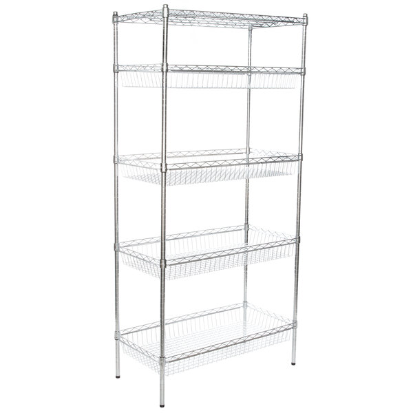 NSF All Sizes New Commercial Chrome Shelving Basket for Wired Shelving 