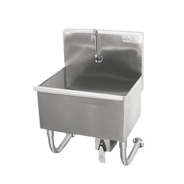 Advance Tabco WSS-16-25KV 16-Gauge Service Sink with 12" Deep Bowl and Knee Operated Faucet - 22" x 19 1/2"