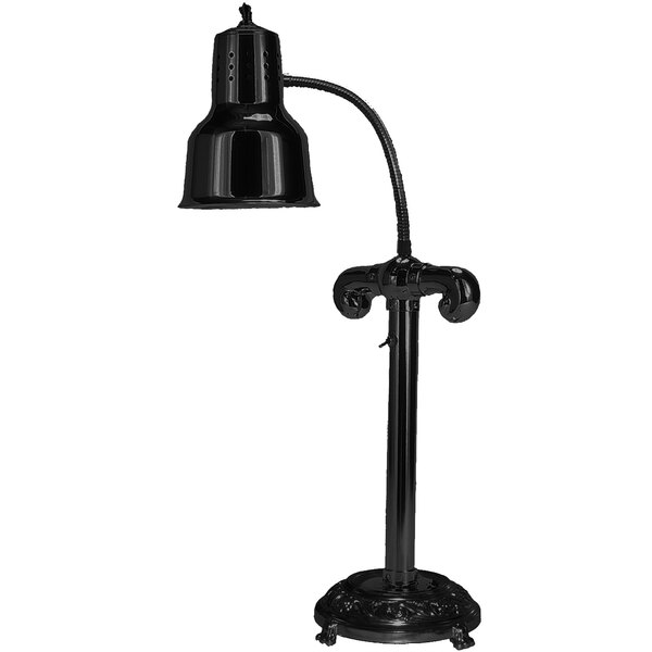 Hanson Heat Lamps SLM/RB9/ANT/B Single Bulb Flexible Freestanding Heat Lamp with 9" Antique Style Round Base and Black Finish - 115/230V
