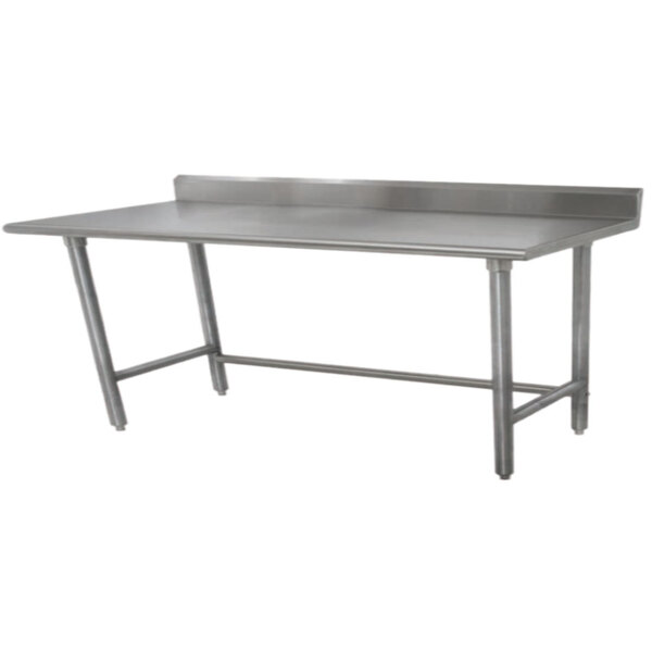 Advance Tabco TKLAG-247 24" x 84" 16-Gauge 430 Stainless Steel Economy Work Table with 5" Backsplash and Galvanized Legs