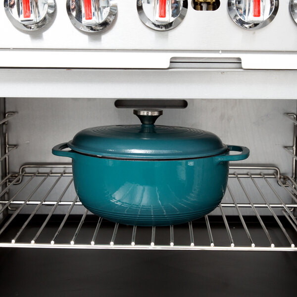 Lodge EC6D38 6 Qt. Lagoon Enameled Cast Iron Dutch Oven