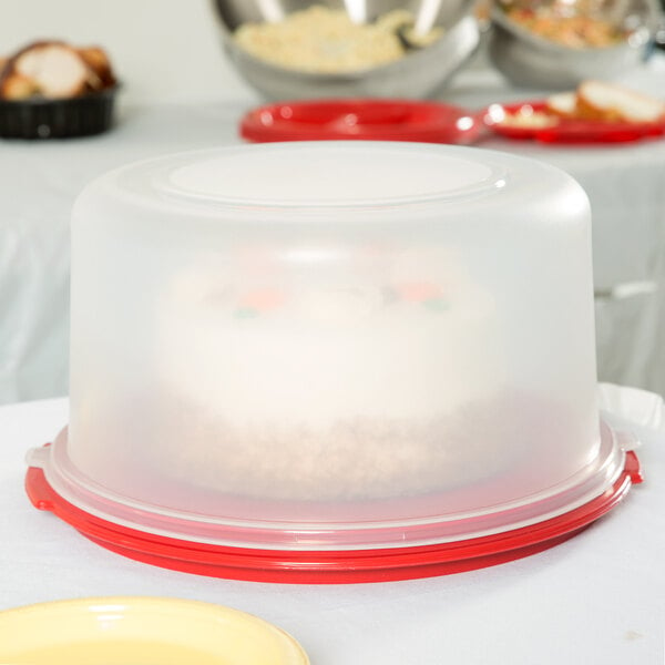 3-in-1 Cake Pie Dessert Holder Carrier Plastic Round Container for Food Kitchen 
