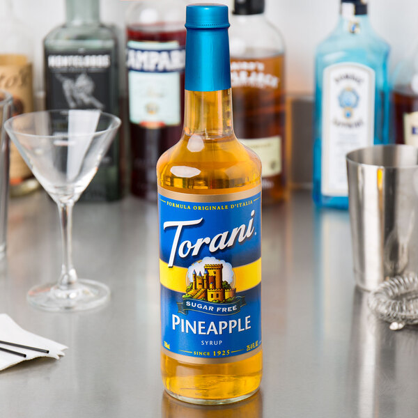 Torani 750 mL Sugar Free Pineapple Flavoring Syrup