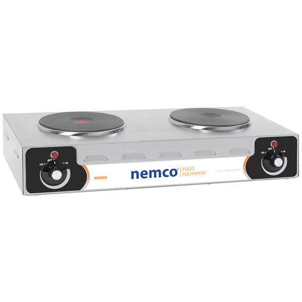 Nemco 6310-2 Electric Countertop Horizontal Hot Plate with 2 Solid