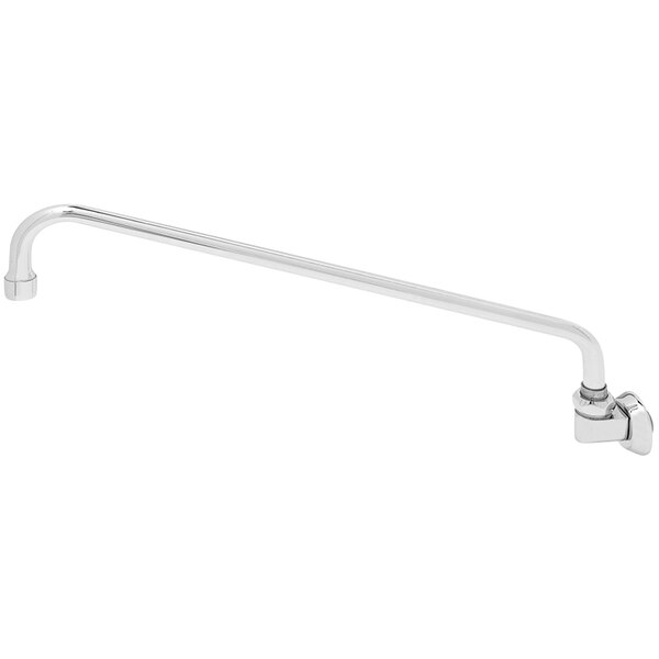 A T&S wall mounted faucet with a 16" swing nozzle on a white background.