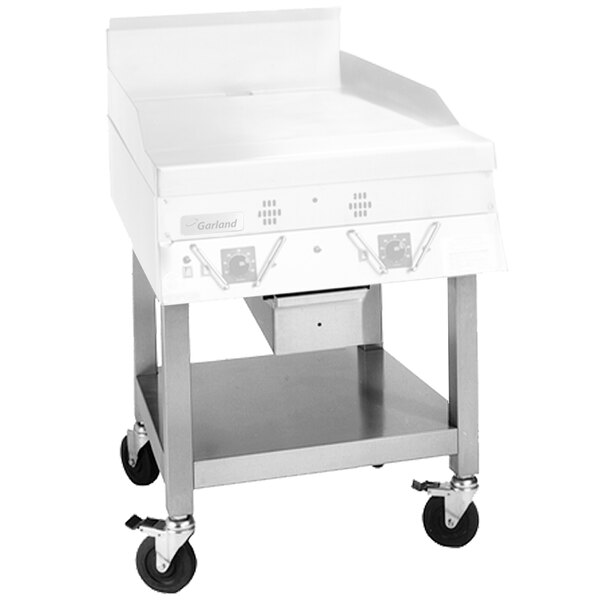 Garland SCG-24SSC 24" Stainless Steel Equipment Stand with Undershelf and Casters