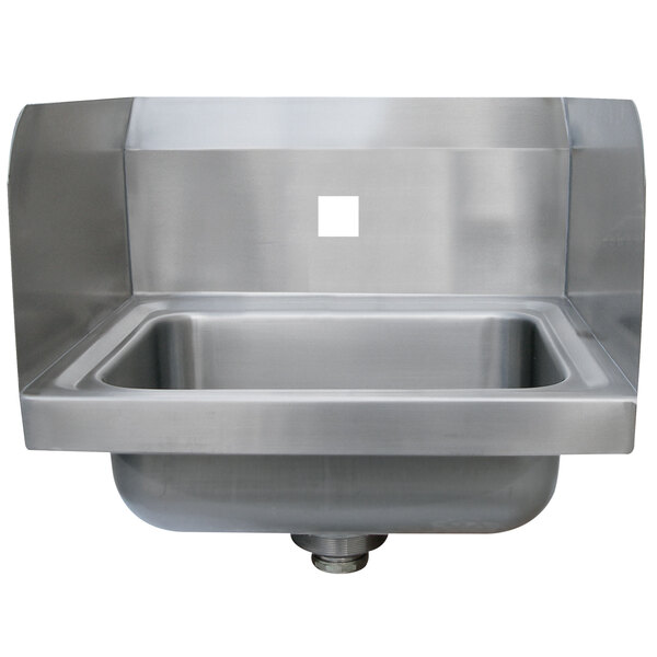 Advance Tabco 7-PS-71-EC-SPNF 17" x 15 1/4" Wall Mounted Hand Sink with Side Splashes for 1 Faucet