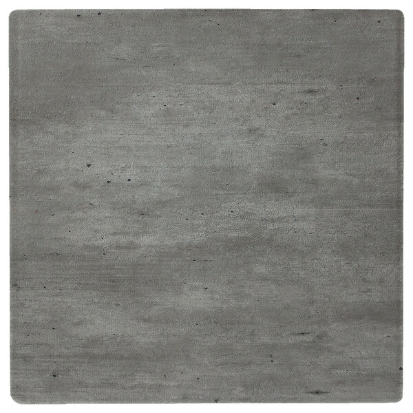 A grey square table top with a white granite pattern.