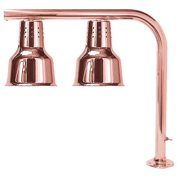 Hanson Heat Lamps FLD/FM/BCOP Dual Bulb Mounted Heat Lamp with Bright Copper Finish - 115/230V