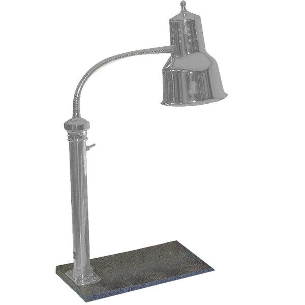 Hanson Heat Lamps PSET-16-SS Single Bulb Freestanding Heat Lamp with 11" x 18" Solid Base and Stainless Steel Finish - 115V