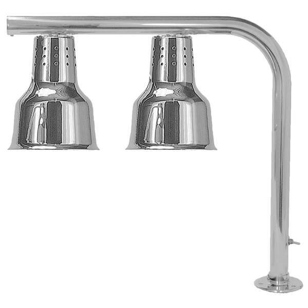 Hanson Heat Lamps FLD/FM/SS Dual Bulb Mounted Heat Lamp with Stainless Steel Finish - 115/230V