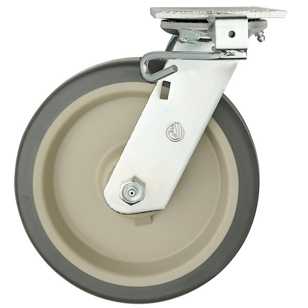 A Metro C8PS/L-LH 8" Super Erecta polyurethane wheel caster with a metal plate.