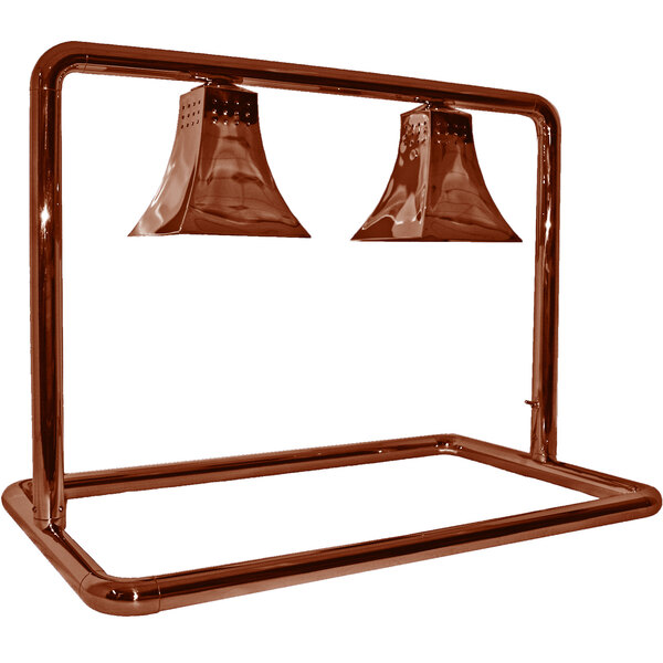 Hanson Heat Lamps MGM/500/CUSTOM/SC Dual Bulb Freestanding Food Warmer with Royal Shades and Smoked Copper Finish - 120V