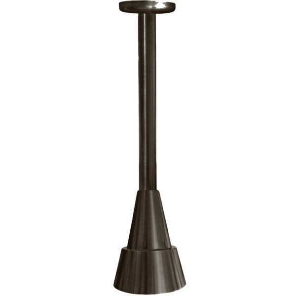 A metal pole with a textured bronze finish.