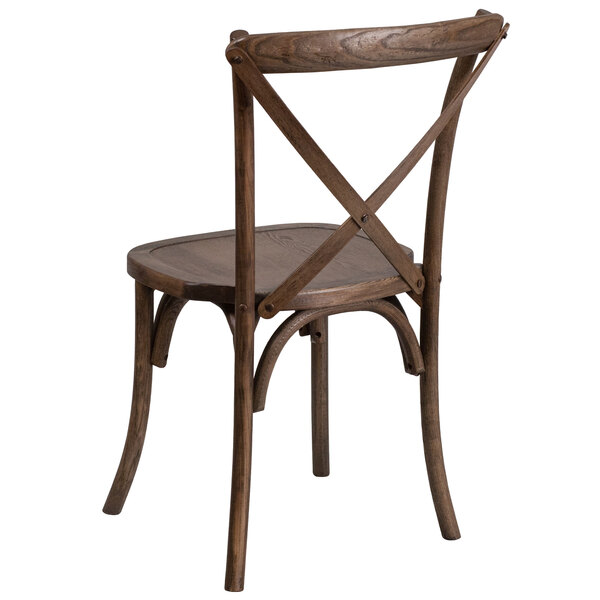 Flash Furniture Hercules Dining Chair, Antique Wood, 17 3/4"