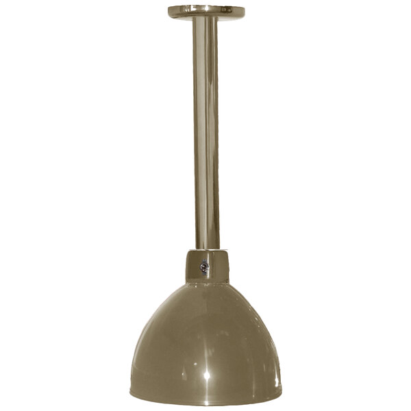 Hanson Heat Lamps 800-LGT-TBA Rigid Ceiling Mount Heat Lamp with Textured Brass Finish - 115/230V