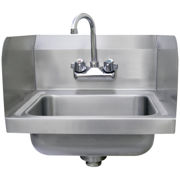 Advance Tabco 7-PS-EC-SP 17 1/4" x 15 1/4" Economy Hand Sink with Splash Mount Faucet and Side Splash Guards