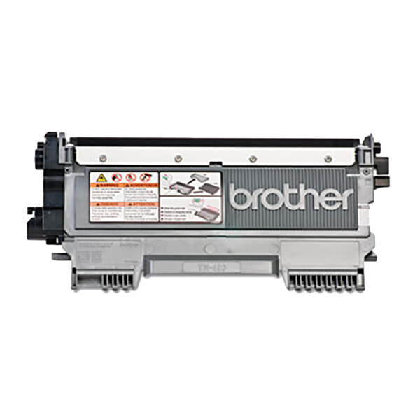 A grey and black Brother TN420 printer toner cartridge.