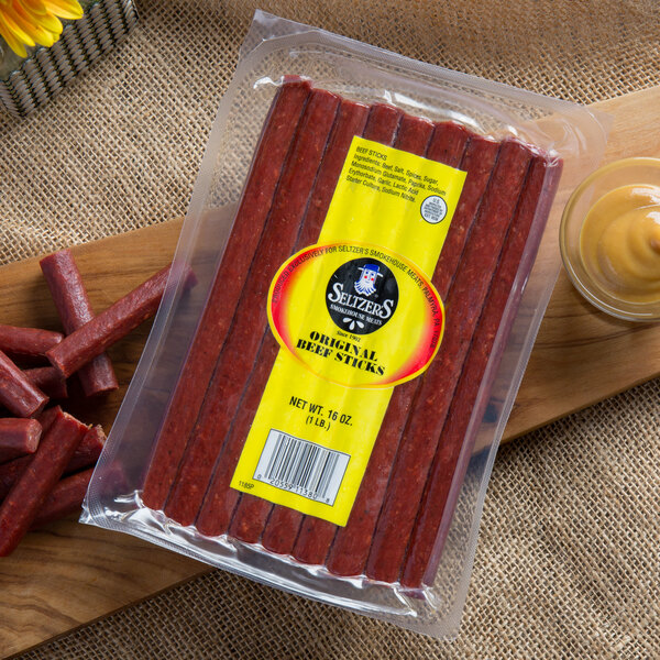 Seltzer's Lebanon Bologna 16 oz. Original Mild Beef Snack Stick 10/Case