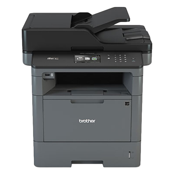A black and grey Brother MFC-L5700DW printer.
